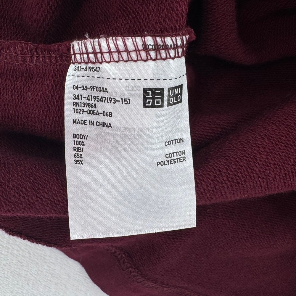 Uniqlo U Sweatshirt Mens S Burgundy Excellent Turtleneck Long Sleeve 341-419547 - Picture 8 of 8
